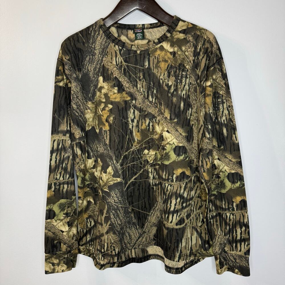 L.L.Bean Men's Base Layer Crew Top Camo Print Hunting Outdoor Men's XXL - Picture 3 of 10